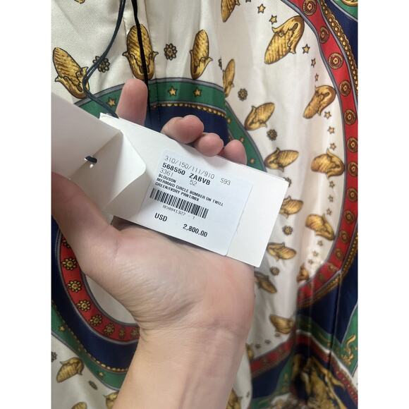 Gucci Mens BLOUSONMERMAID CIRCLE BOMBER ON TWILLGREEN/IVORY PRNT/MIX New - Picture 7 of 13